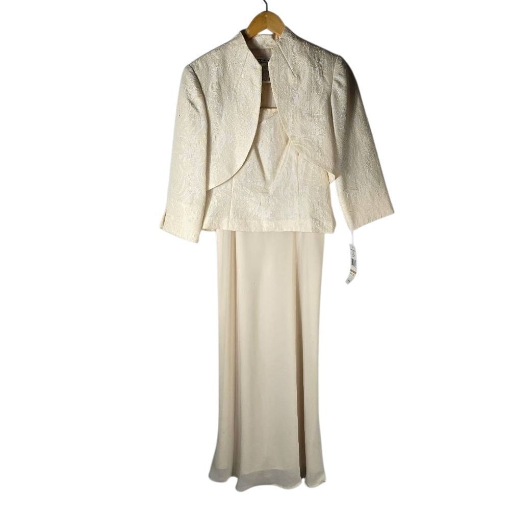 Jessica Howard Cream 2-Piece Dress Set Size 12 - Picture 4 of 13